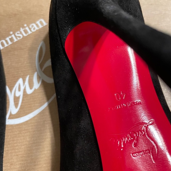 Authentic Dolly Black suede pump Christian Louboutin . Heel height 100mm - Picture 7 of 8